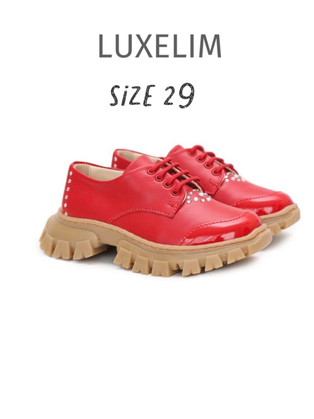 Luxelim size 29  Mila Lace-up Shoes red